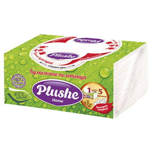 PLUSHE бумажные полотенца Classic 2 сл 12 м белый 2 рулона